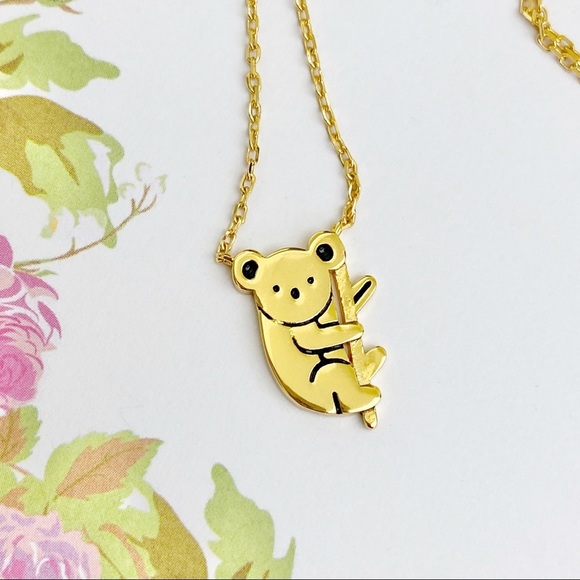 Koala Bear Charm Gold Plated S925 Silver Necklace - Picture 3 of 6